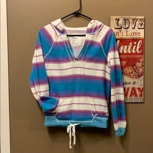 American Eagle V-Neck Sweater with Hood